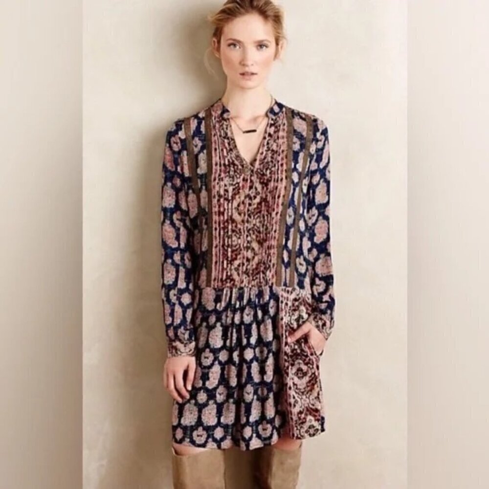 Anthropologie Tiny Paquerette Shirtdress in Multi Bohemian Blogger Favorite XS